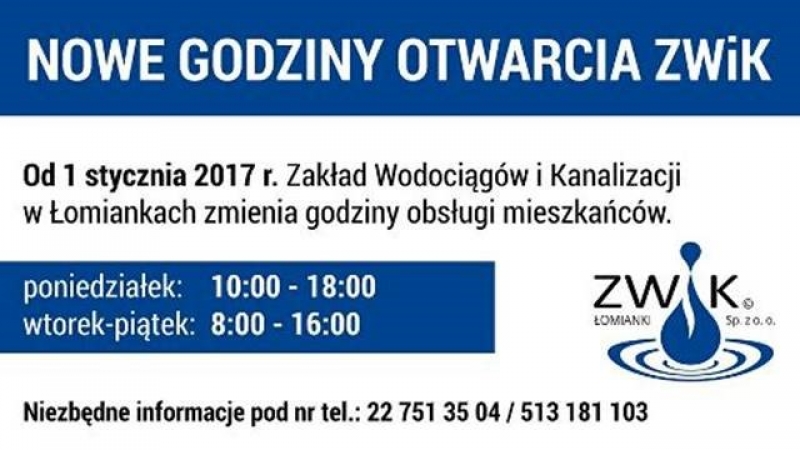 Nowe godziny otwarcia